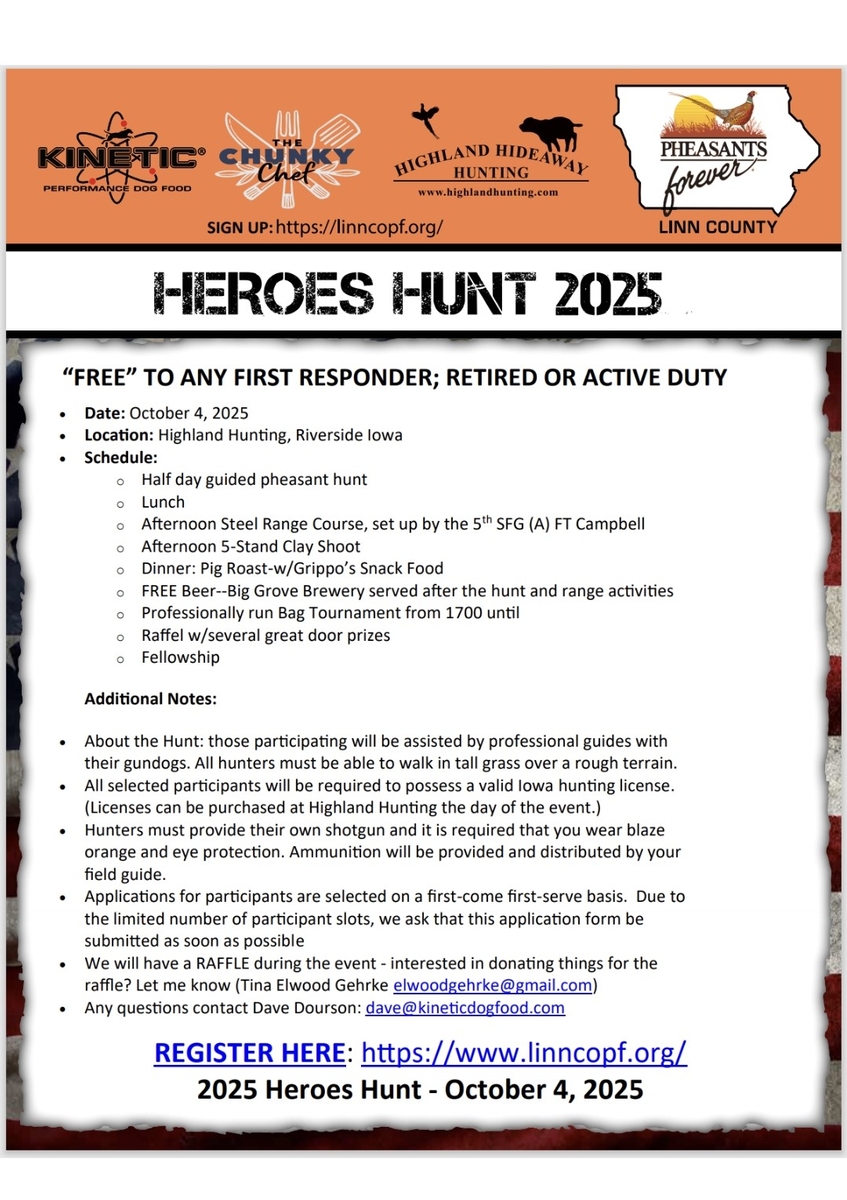 Seeking Sponsors for the 2025 Heroes Hunt (for Law Enforcement Officers)